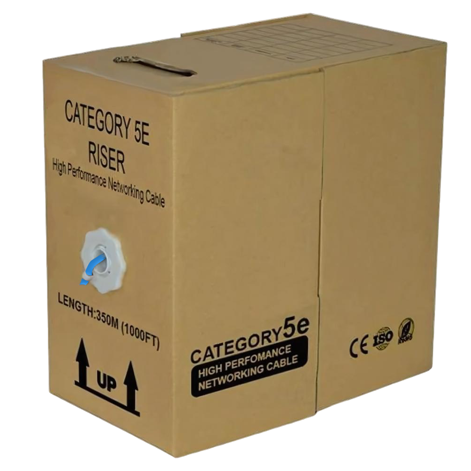 Cat5e Riser Cable | Unshielded Twisted Pair | Solid Bare Copper | 1000 Ft